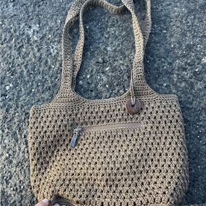 The Sak Crochet Shoulder Tote | Boho Neutral Woven Bag